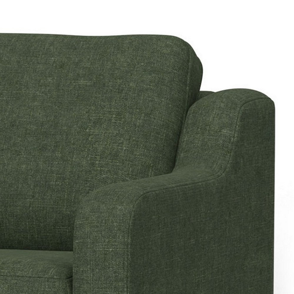 Sama Sofa 2 Accent Pillows 91’’ Solid Wood Olive Green by Casagear Home