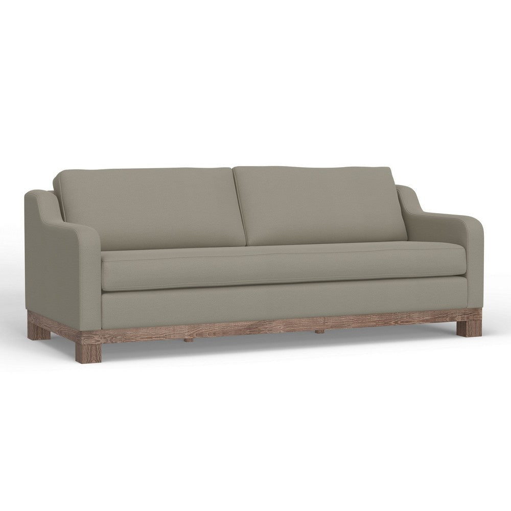 Sama Sofa, 2 Accent Pillows, 91" Bench Style, Almond Gray by Casagear Home