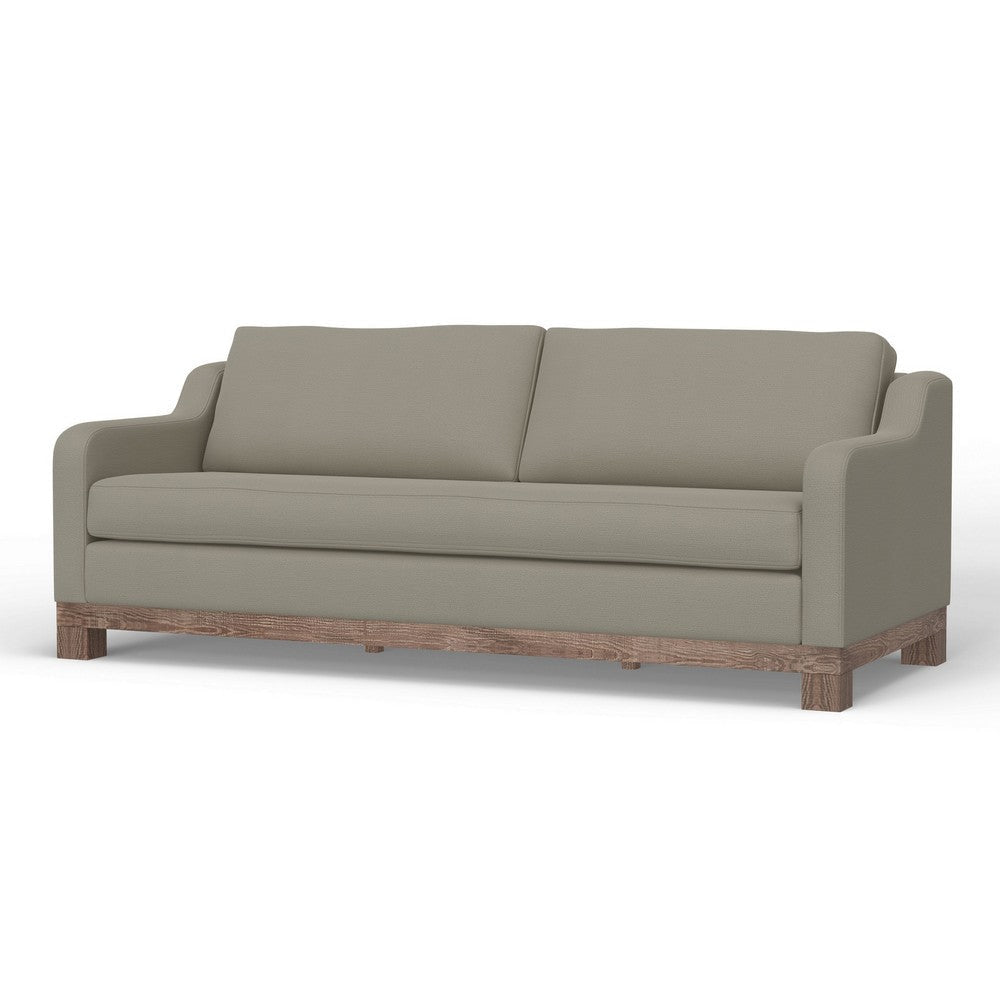 Sama Sofa 2 Accent Pillows 91’’ Bench Style Almond Gray by Casagear Home