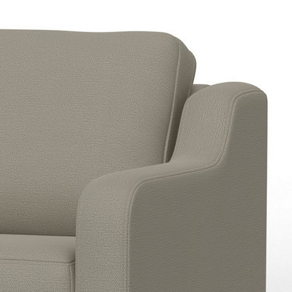 Sama Sofa 2 Accent Pillows 91’’ Bench Style Almond Gray by Casagear Home