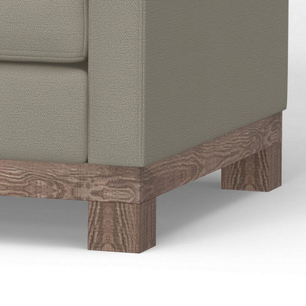 Sama Sofa 2 Accent Pillows 91’’ Bench Style Almond Gray by Casagear Home