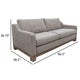 Sama Sofa 2 Accent Pillows 91’’ Solid Wood Gray Polyester by Casagear Home