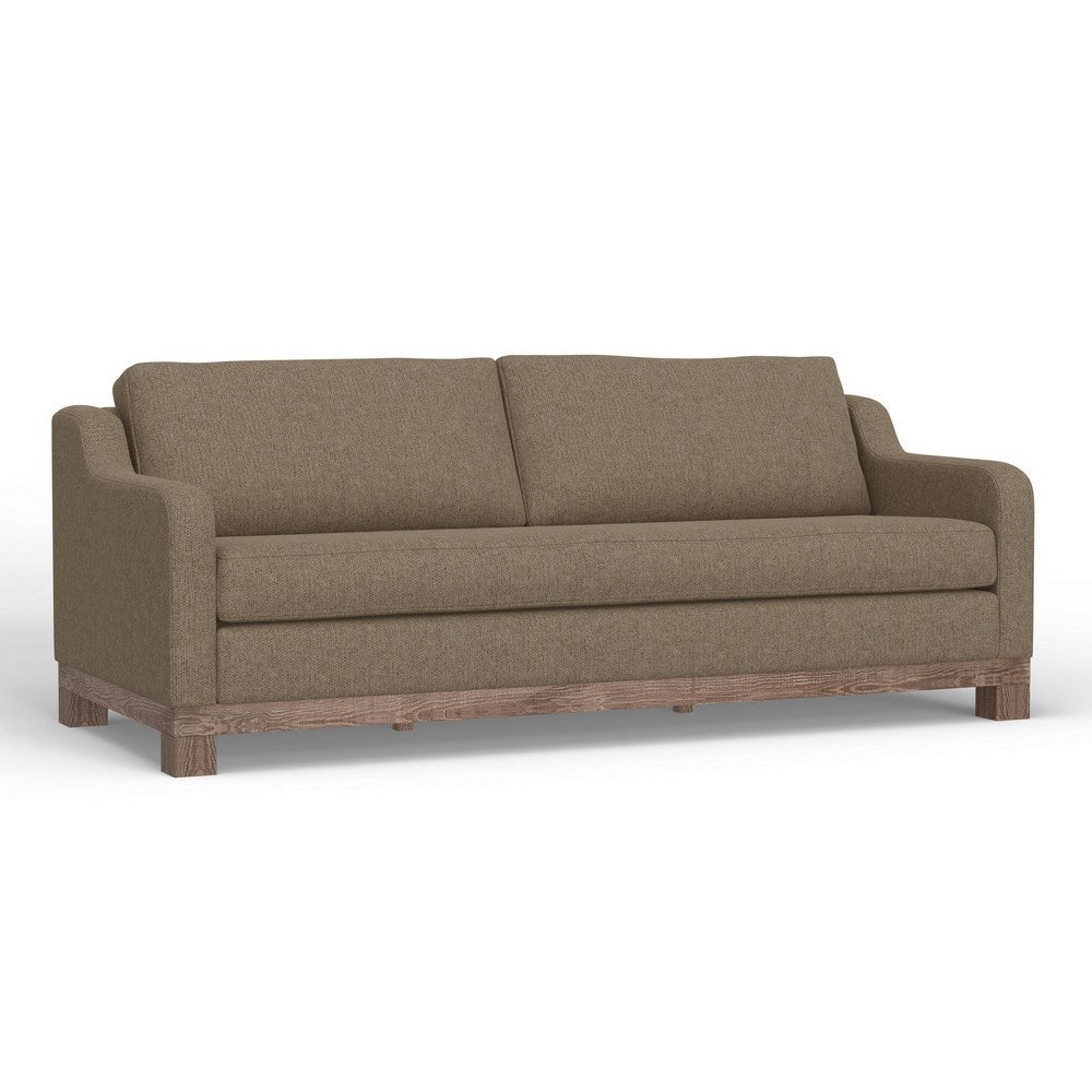 Sama Sofa, 2 Accent Pillows, 91" Bench Style, Light Brown by Casagear Home