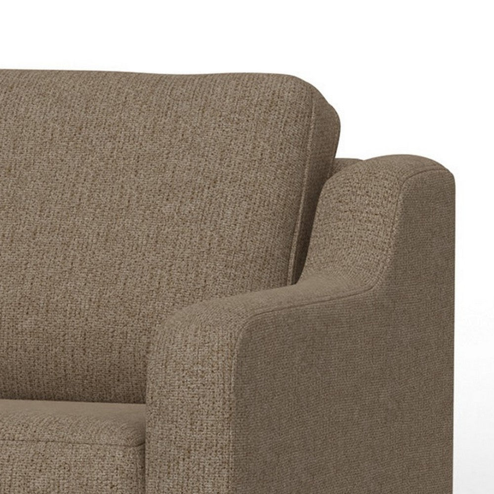 Sama Sofa 2 Accent Pillows 91’’ Bench Style Light Brown by Casagear Home