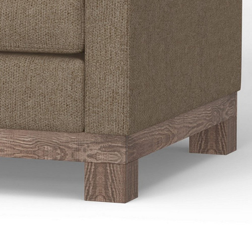 Sama Sofa 2 Accent Pillows 91’’ Bench Style Light Brown by Casagear Home