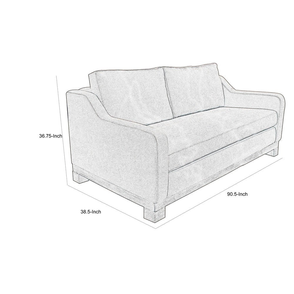 Sama Sofa 2 Accent Pillows 91’’ Bench Style Light Brown by Casagear Home