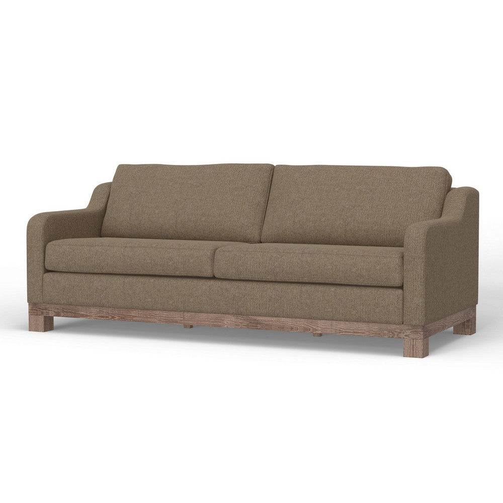 Sama Sofa 2 Accent Pillows 91’’ Solid Wood Light Brown by Casagear Home
