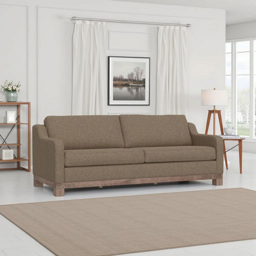 Sama Sofa, 2 Accent Pillows, 91", Solid Wood, Light Brown by Casagear Home