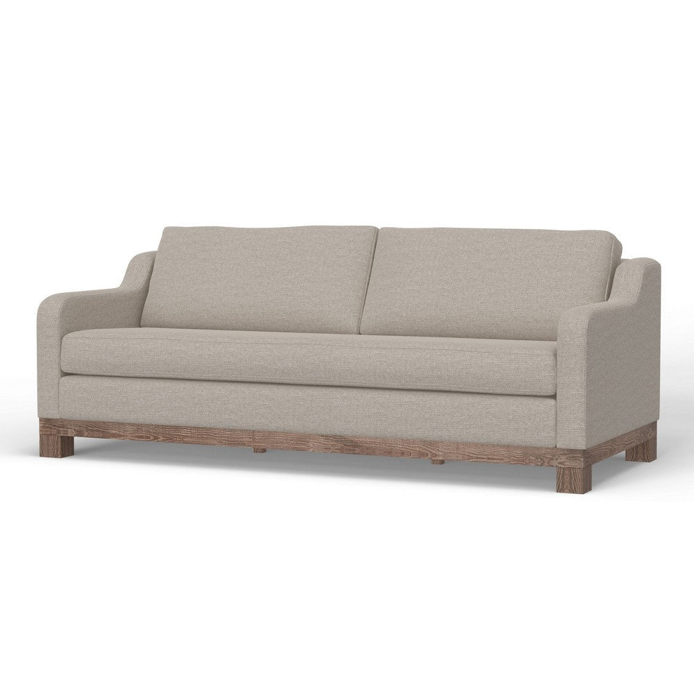 Sama Sofa 2 Accent Pillows 91’’ Bench Style Light Beige by Casagear Home