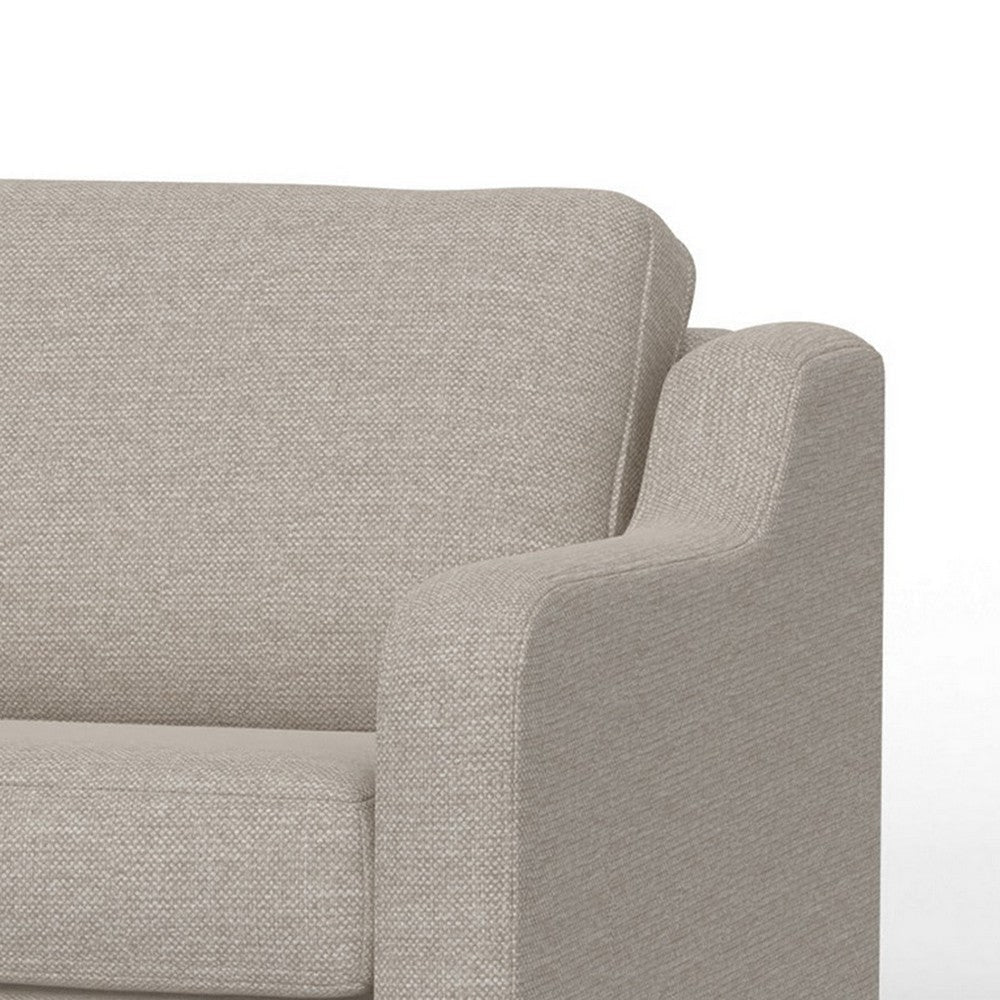 Sama Sofa 2 Accent Pillows 91’’ Bench Style Light Beige by Casagear Home