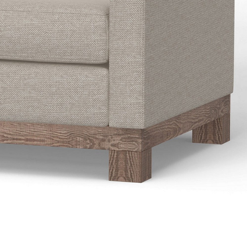 Sama Sofa 2 Accent Pillows 91’’ Bench Style Light Beige by Casagear Home