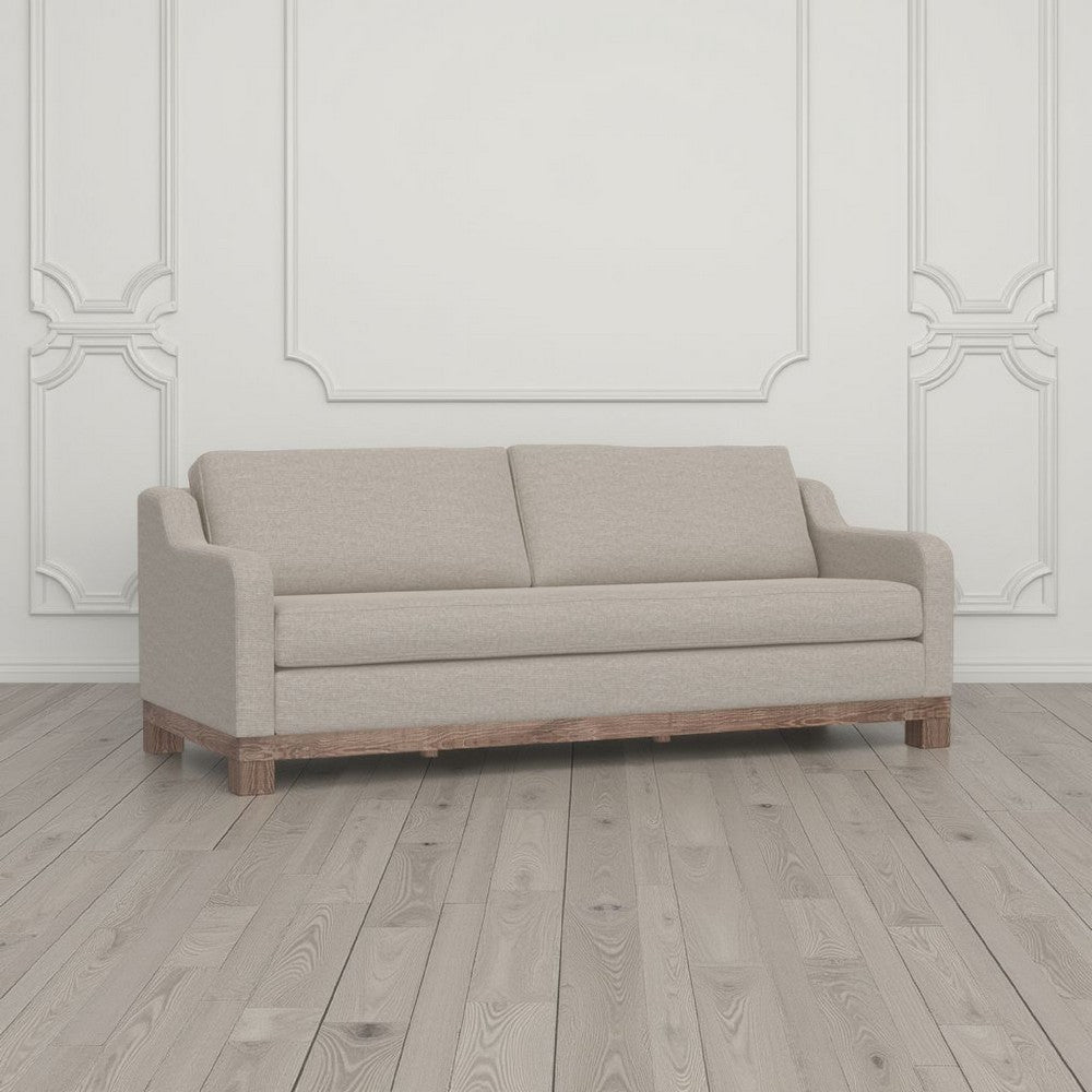 Sama Sofa, 2 Accent Pillows, 91" Bench Style, Light Beige by Casagear Home