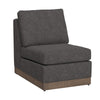 Jeni Modular Armless Chair, 2 Accent Pillows, Solid Wood, Gray Polyester By Casagear Home