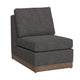 Jeni Modular Armless Chair, 2 Accent Pillows, Solid Wood, Gray Polyester By Casagear Home