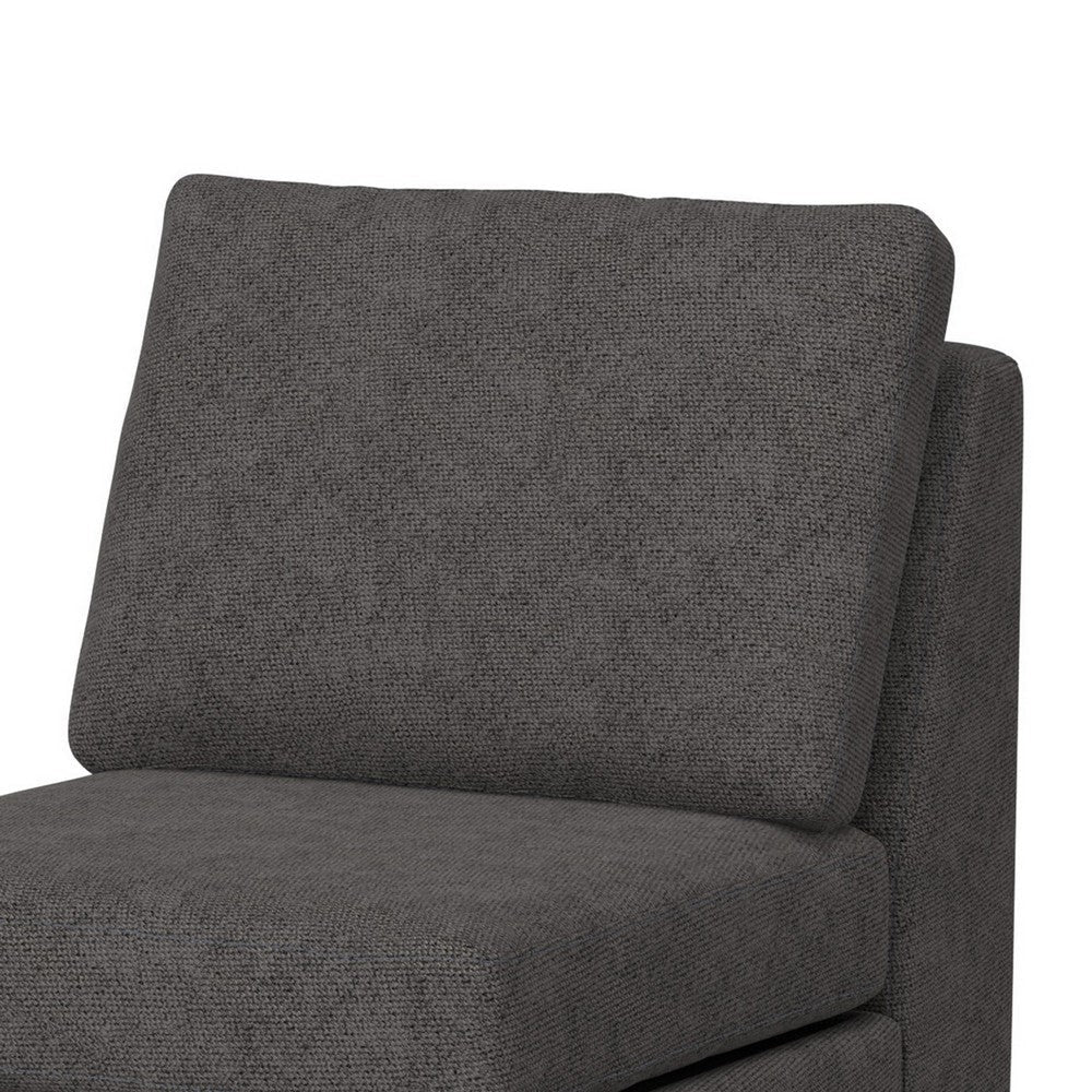 Jeni Modular Armless Chair 2 Accent Pillows Solid Wood Gray Polyester By Casagear Home