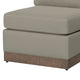 Jeni Modular Armless Chair, 2 Pillows, Solid Wood, Almond Gray Polyester By Casagear Home