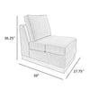 Jeni Modular Armless Chair 2 Pillows Solid Wood Almond Gray Polyester By Casagear Home BM323315