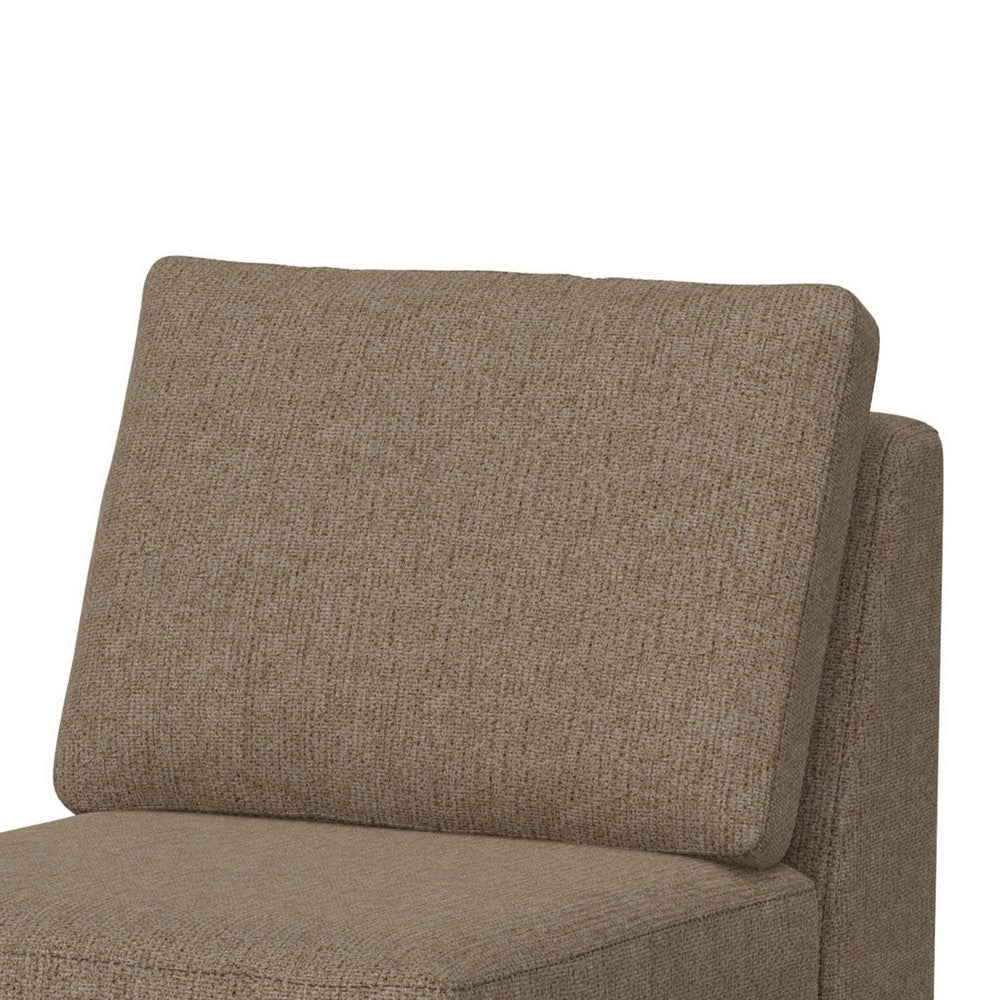 Jeni Modular Armless Chair 2 Pillows Solid Wood Light Brown Polyester By Casagear Home