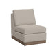Jeni Modular Armless Chair, 2 Accent Pillows, Solid Wood, Beige Polyester By Casagear Home