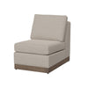 Jeni Modular Armless Chair 2 Accent Pillows Solid Wood Beige Polyester By Casagear Home