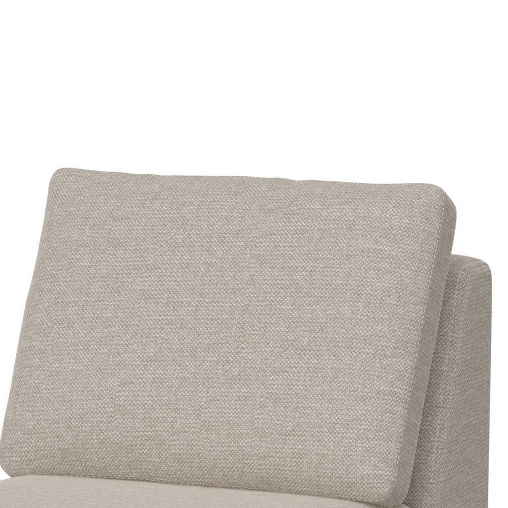 Jeni Modular Armless Chair 2 Accent Pillows Solid Wood Beige Polyester By Casagear Home