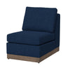 Jeni Modular Armless Chair 2 Pillows Solid Wood Dark Blue Polyester By Casagear Home