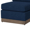 Jeni Modular Armless Chair 2 Pillows Solid Wood Dark Blue Polyester By Casagear Home