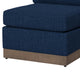 Jeni Modular Armless Chair 2 Pillows Solid Wood Dark Blue Polyester By Casagear Home