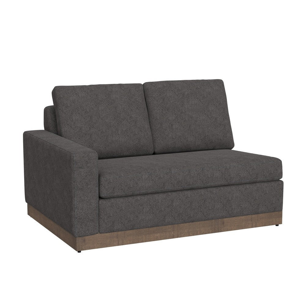 Jeni LAF Modular Loveseat 2 Pillows 58’’ Wood Gray Bench by Casagear Home
