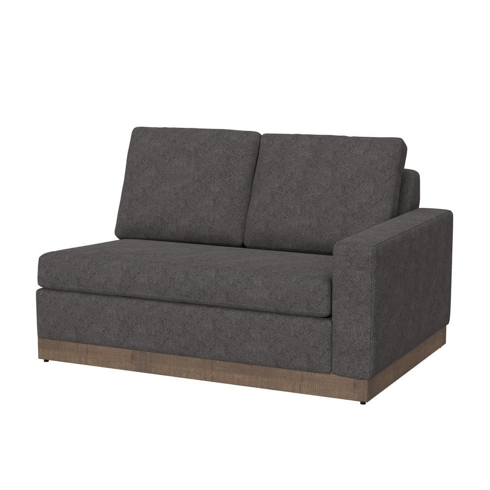 Jeni LAF Modular Loveseat 2 Pillows 58’’ Wood Gray Bench by Casagear Home