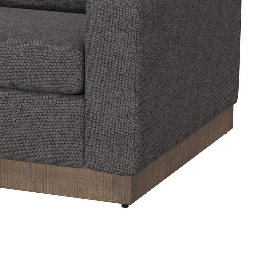Jeni LAF Modular Loveseat 2 Pillows 58’’ Wood Gray Bench by Casagear Home