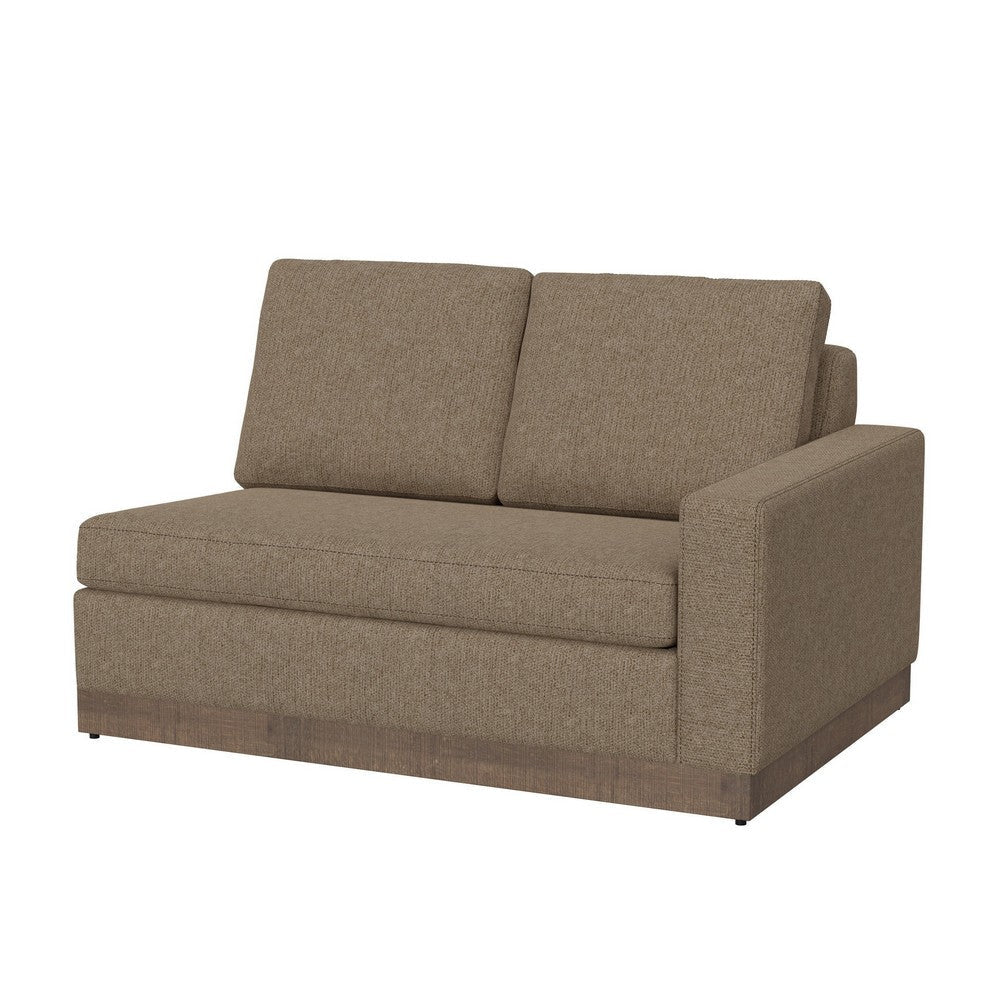 Jeni LAF Modular Loveseat 2 Pillows 58’’ Wood Light Brown by Casagear Home