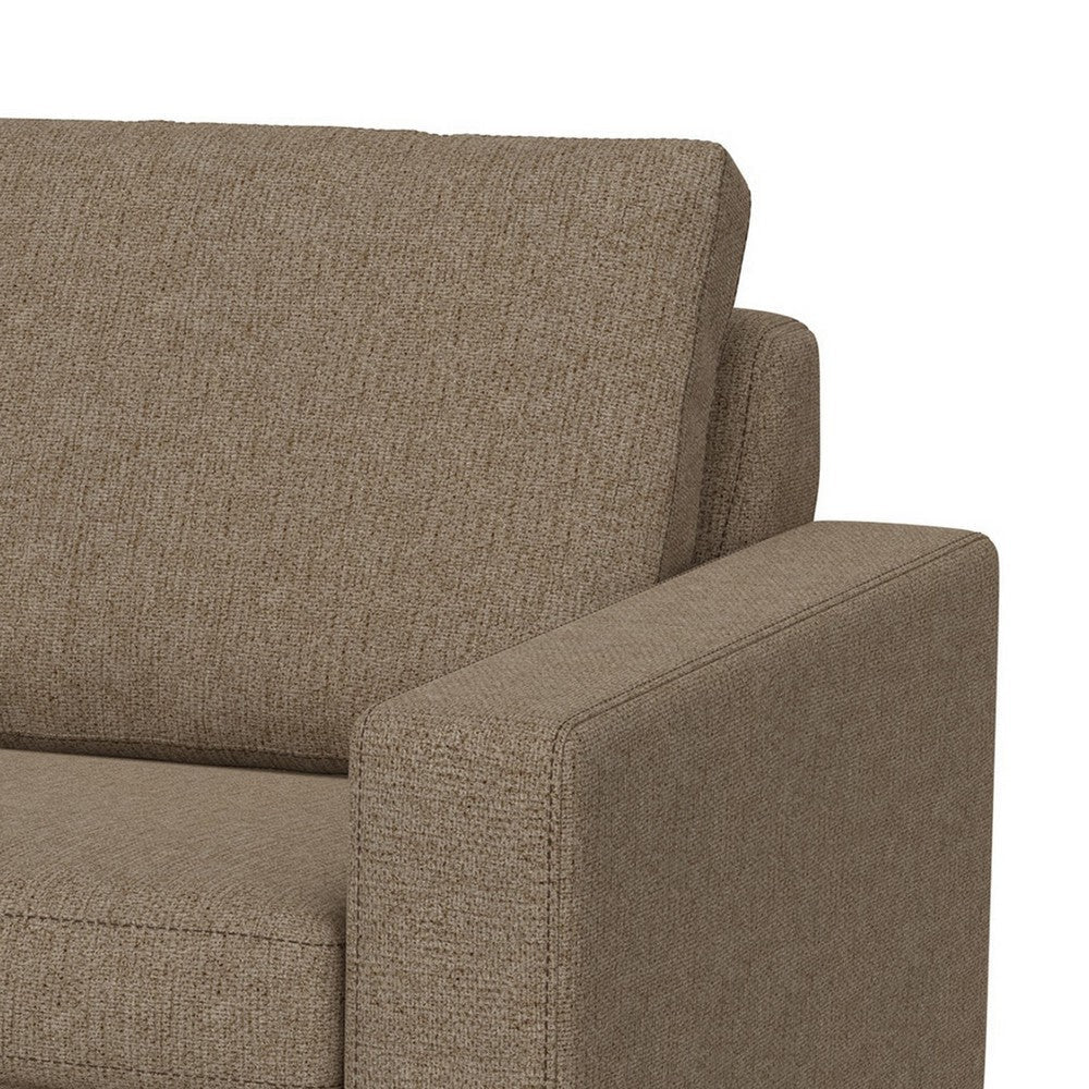 Jeni LAF Modular Loveseat 2 Pillows 58’’ Wood Light Brown by Casagear Home