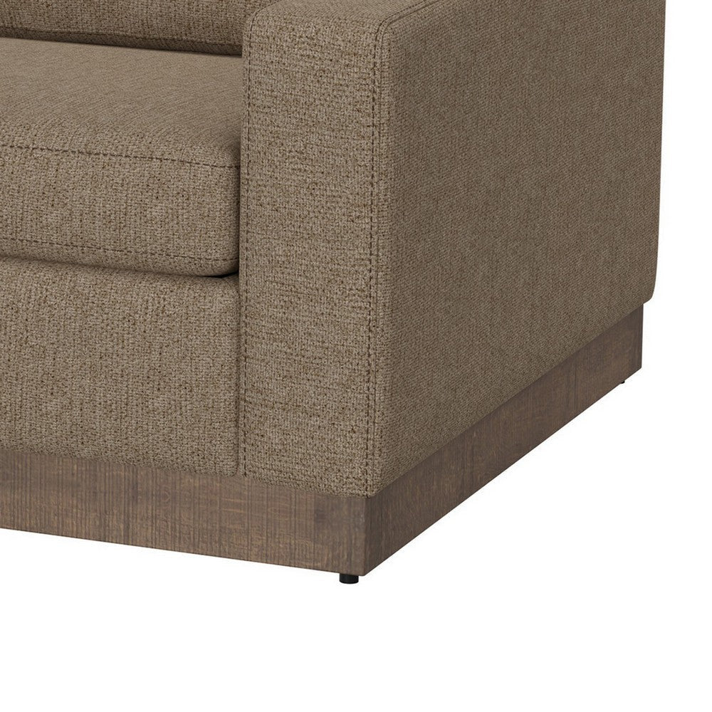 Jeni LAF Modular Loveseat 2 Pillows 58’’ Wood Light Brown by Casagear Home