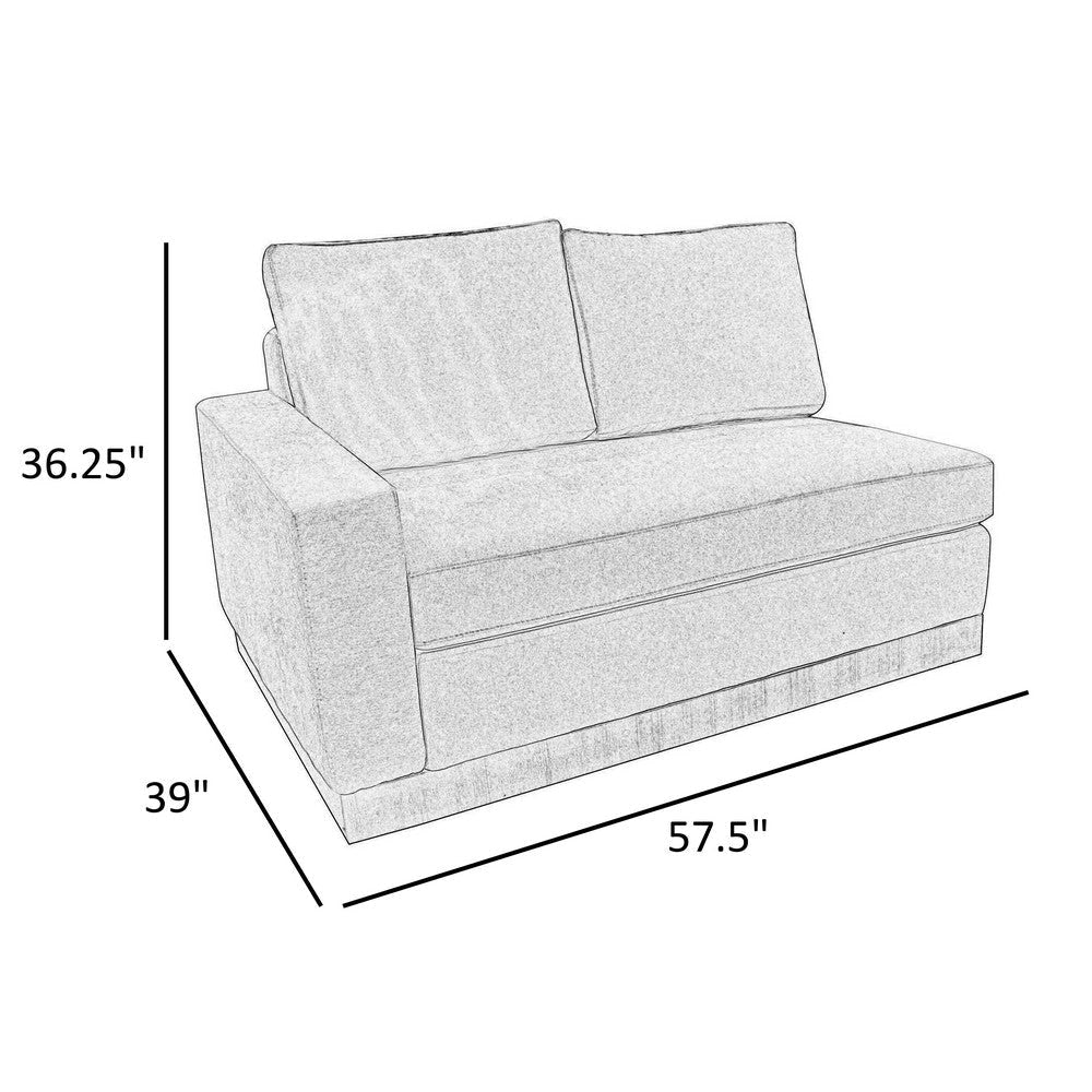 Jeni LAF Modular Loveseat 2 Pillows 58’’ Wood Light Brown by Casagear Home