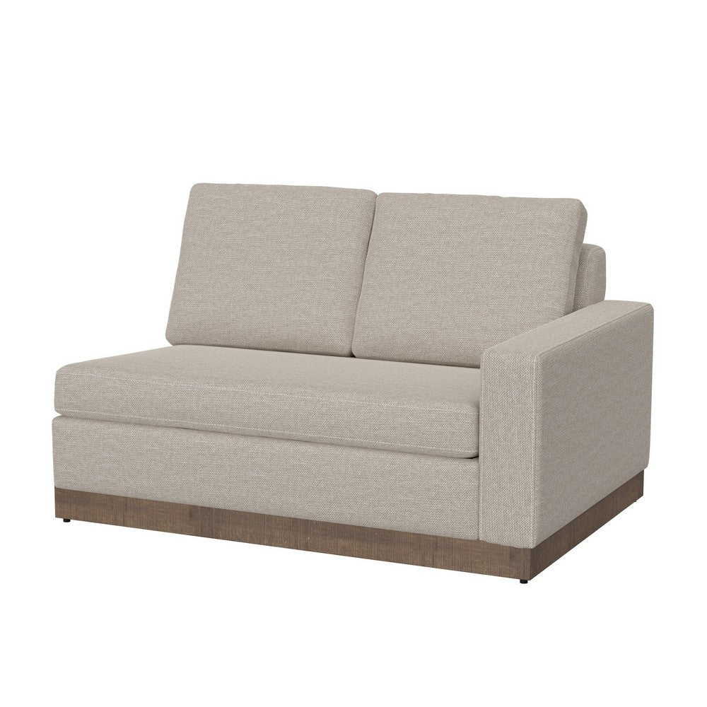 Jeni LAF Modular Loveseat 2 Pillows 58’’ Wood Light Beige by Casagear Home