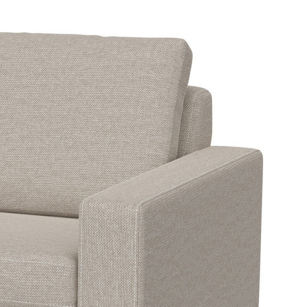 Jeni LAF Modular Loveseat 2 Pillows 58’’ Wood Light Beige by Casagear Home