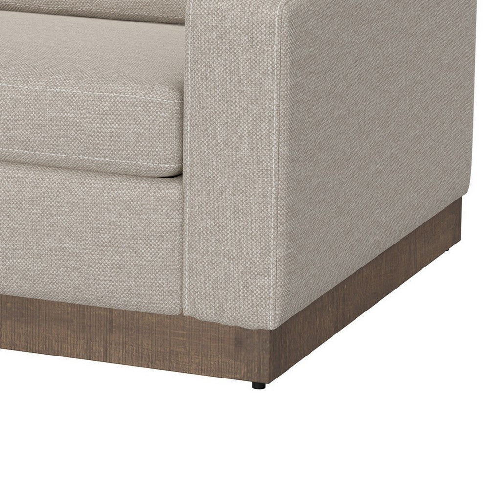 Jeni LAF Modular Loveseat 2 Pillows 58’’ Wood Light Beige by Casagear Home