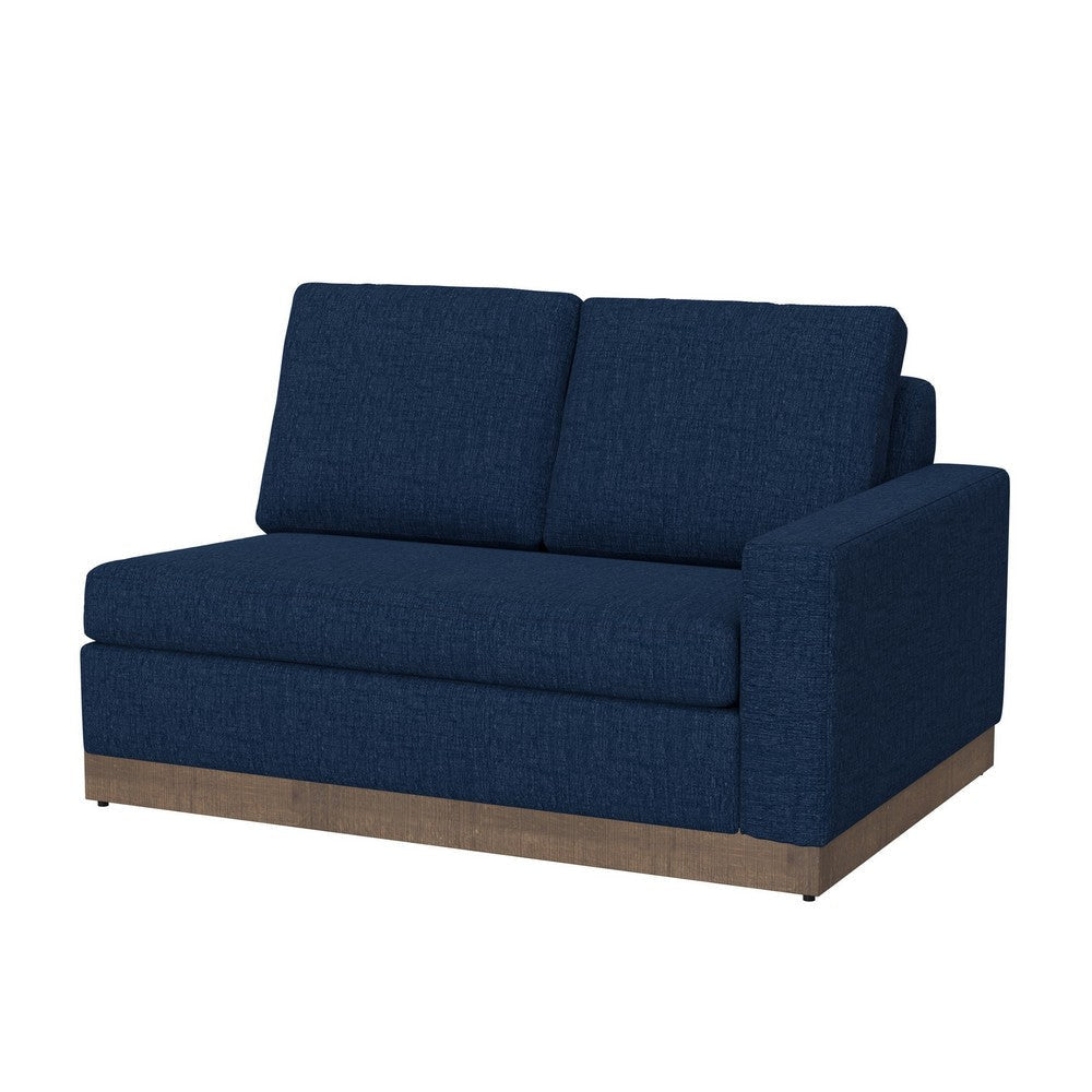 Jeni LAF Modular Loveseat 2 Pillow 58’’ Wood Blue Bench by Casagear Home