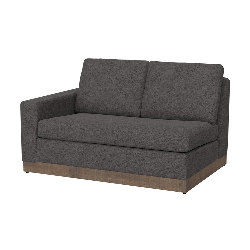 Jeni RAF Modular Loveseat 2 Pillow 58’’ Wood Gray Bench by Casagear Home