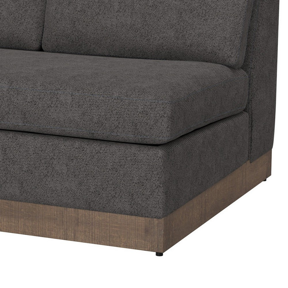 Jeni RAF Modular Loveseat 2 Pillow 58’’ Wood Gray Bench by Casagear Home