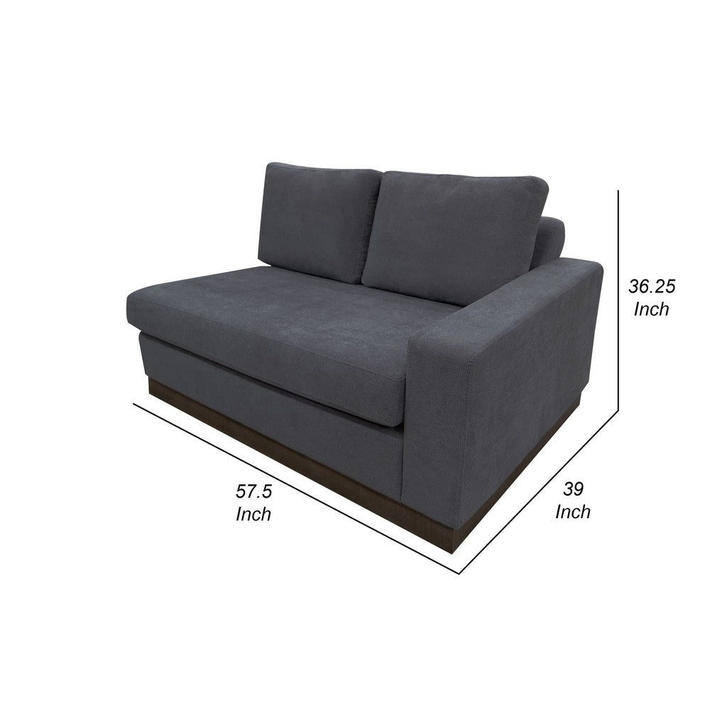 Jeni RAF Modular Loveseat 2 Pillow 58’’ Wood Gray Bench by Casagear Home