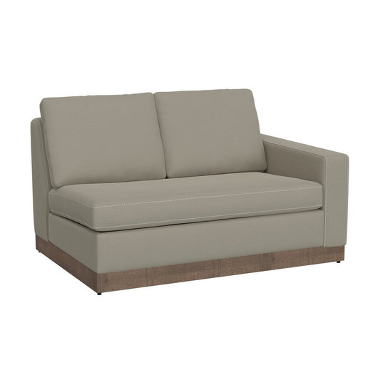 Jeni RAF Modular Loveseat, 2 Pillow, 58" Wood, Gray Bench by Casagear Home