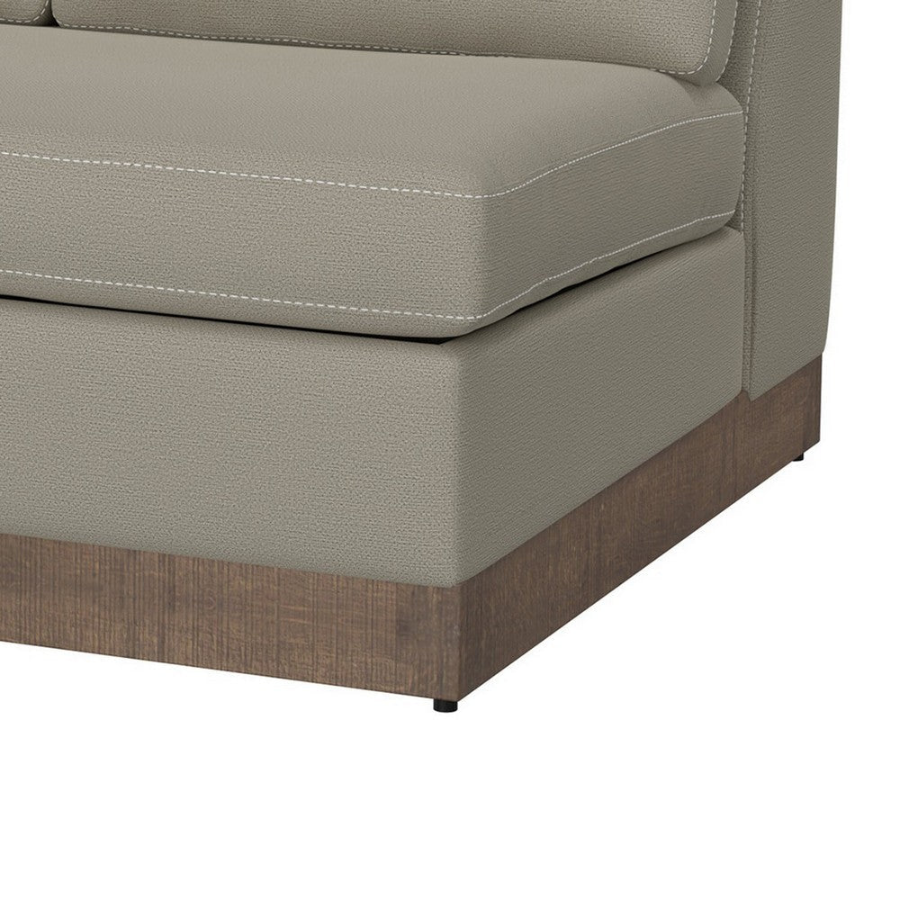Jeni RAF Modular Loveseat 2 Pillow 58’’ Wood Gray Bench by Casagear Home