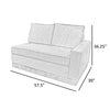 Jeni RAF Modular Loveseat 2 Pillow 58’’ Wood Gray Bench by Casagear Home