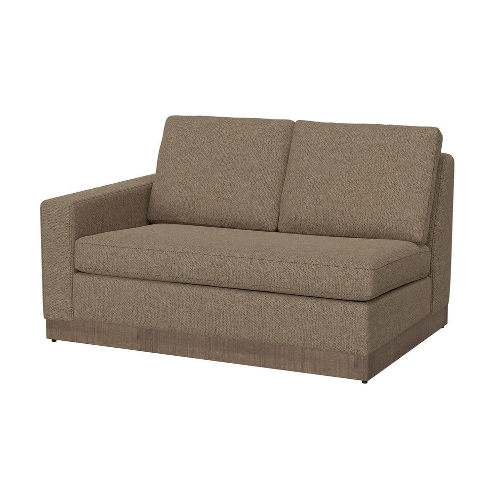 Jeni RAF Modular Loveseat 2 Pillows 58’’ Wood Light Brown by Casagear Home