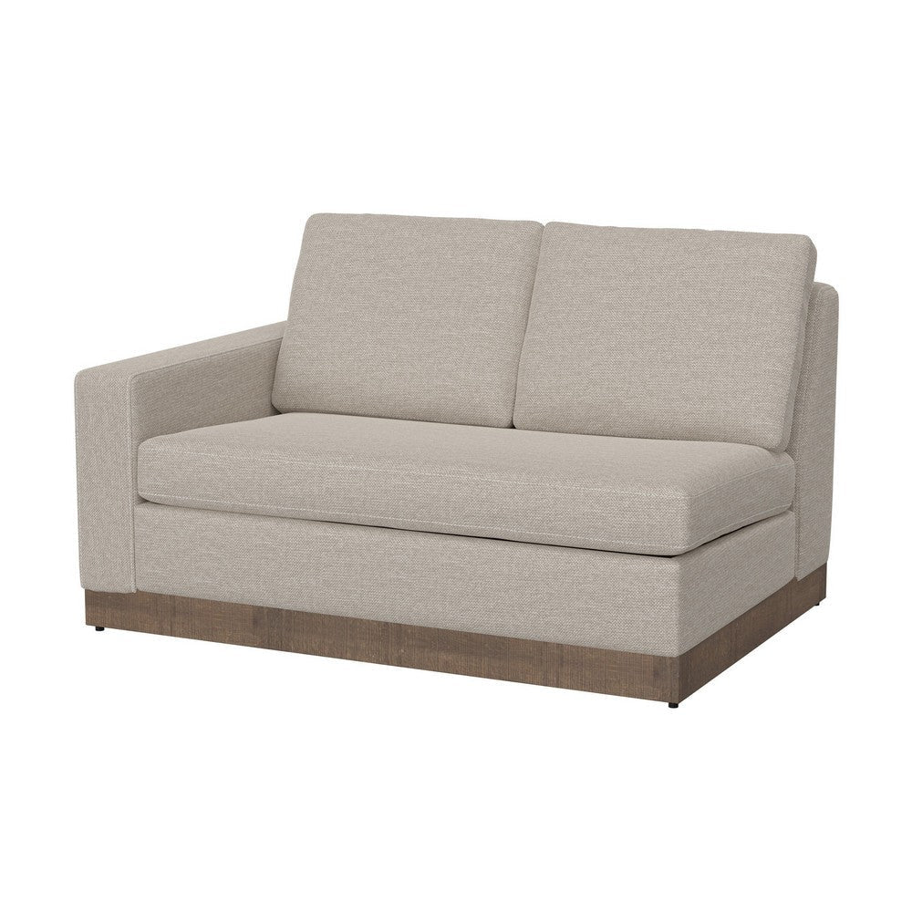 Jeni RAF Modular Loveseat 2 Pillow 58’’ Wood Light Beige by Casagear Home