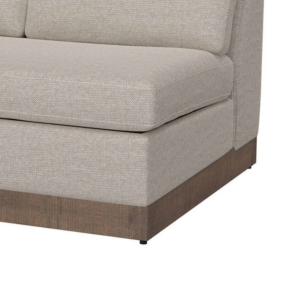 Jeni RAF Modular Loveseat 2 Pillow 58’’ Wood Light Beige by Casagear Home