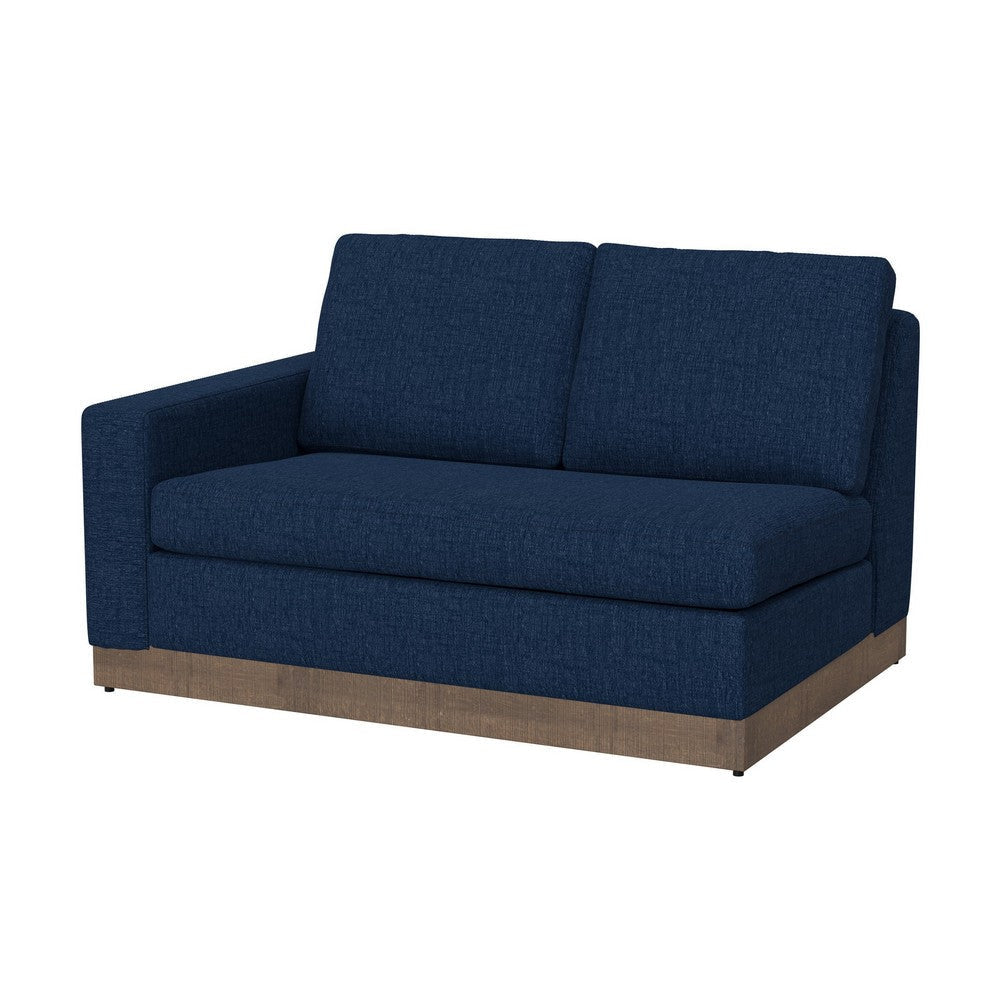 Jeni RAF Modular Loveseat 2 Pillows 58’’ Wood Navy Blue by Casagear Home