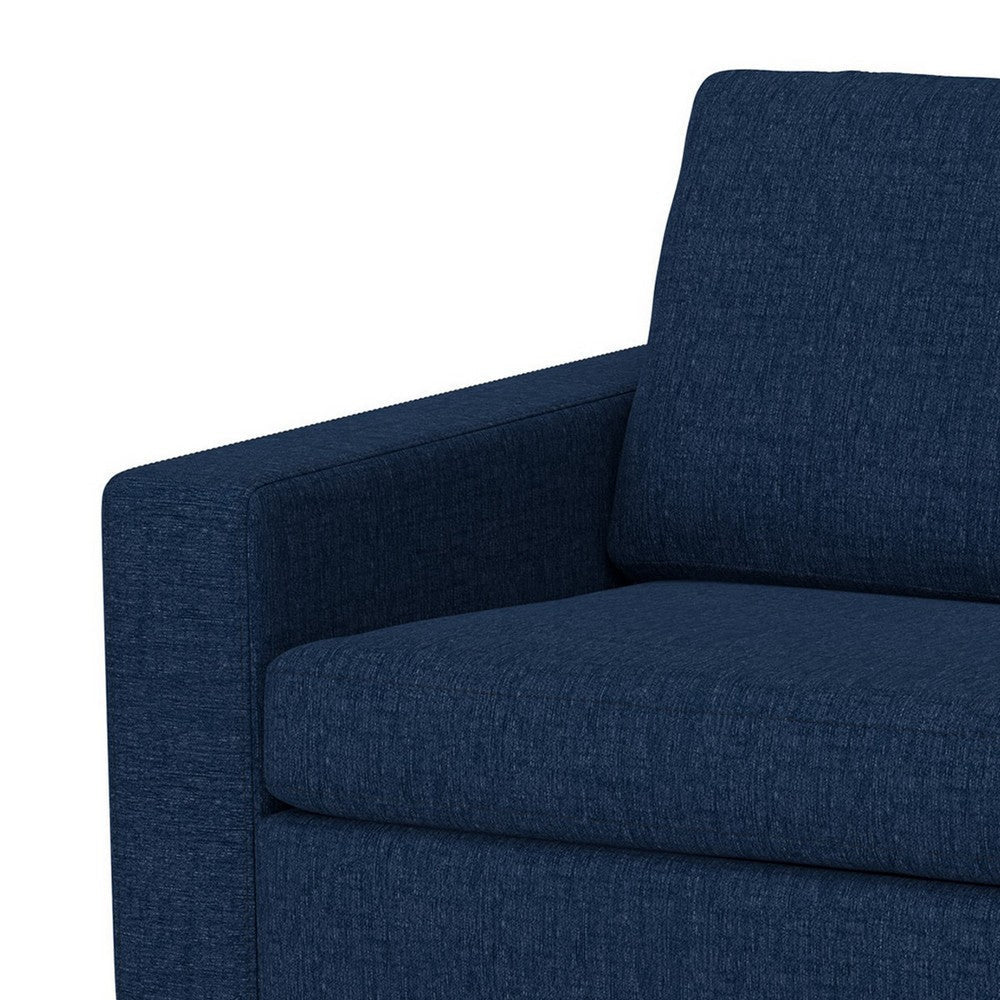 Jeni RAF Modular Loveseat 2 Pillows 58’’ Wood Navy Blue by Casagear Home